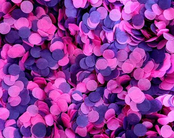 Biodegradable Confetti - Bright Pink & Dark Purple Confetti Circles