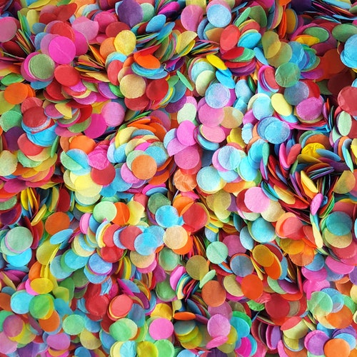 Pastel Biodegradable Confetti Hearts Bright Bold Rainbow Colours Handmade