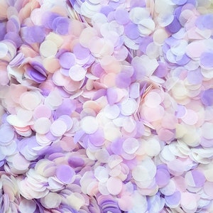Biodegradable Confetti Blush Pink, Lilac Lavender Purple, Ivory Cream Confetti Circles Bulk Confetti, Wedding Confetti image 1