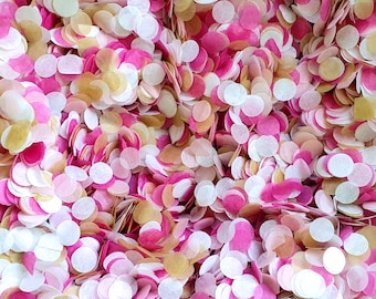 Biodegradable Confetti - Fuchsia Pink, Gold and White Wedding Confetti Mix