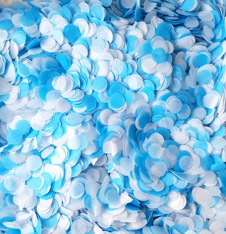 Biodegradable Confetti in Sky Blue & White Bright Confetti | Etsy