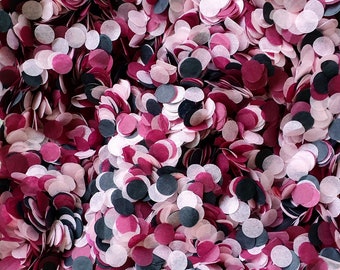 Biodegradable Confetti - Deep Plum Confetti - Romantic and Moody mix of Pinks, Burgundy & Black Paper Wedding Confetti Circles