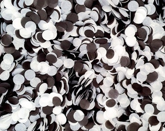 Biodegradable Wedding Confetti - Black & White Confetti Circles, Bulk Confetti, Perfect for Classic/ Monochrome Wedding