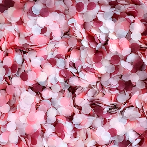 Biodegradable Confetti Dusty Pink Burgundy & White Wedding Etsy
