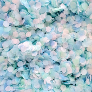 Biodegradable Confetti - Dusty Blue, Baby Blue, Mint & White Confetti Mix, Bulk Wedding Confetti, Paper Party Decor, Seaside/Beach Wedding