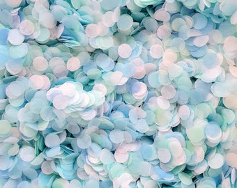 Biodegradable Confetti - Dusty Blue, Baby Blue, Mint & White Confetti Mix, Bulk Wedding Confetti, Paper Party Decor, Seaside/Beach Wedding