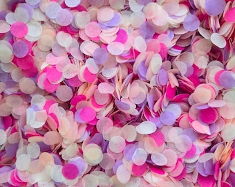 Biodegradable Confetti Circles - Pastel Pink Lilac Peach Ivory Wedding Confetti Mix