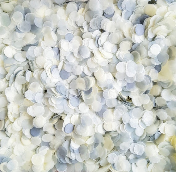 Deep Cream & Dark Grey Confetti Circles Bulk Biodegradable Wedding Confetti 