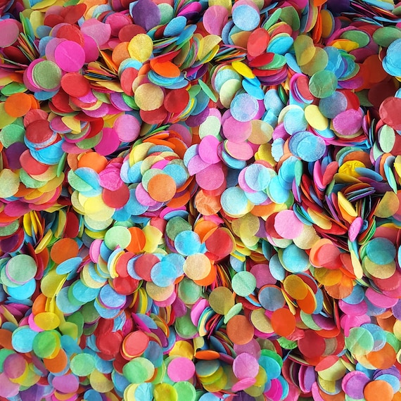 Biodegradable Tissue Paper Rainbow Wedding Confetti 20 Guests Multi Coloured