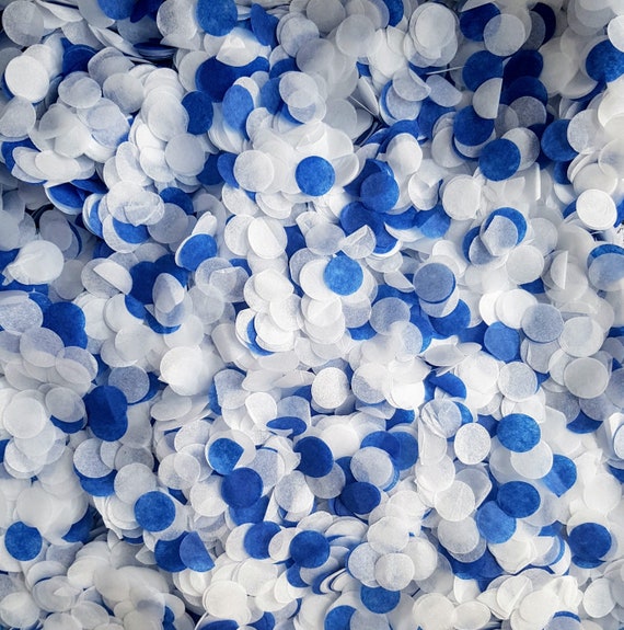 Navy Blue & White Circle Biodegradable Confetti Circles Bulk | Etsy UK