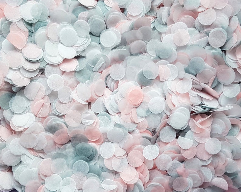 Biodegradable Confetti in Pink, Grey & White Paper Confetti, Perfect for Classic Weddings, Bulk Confetti Mix image 2