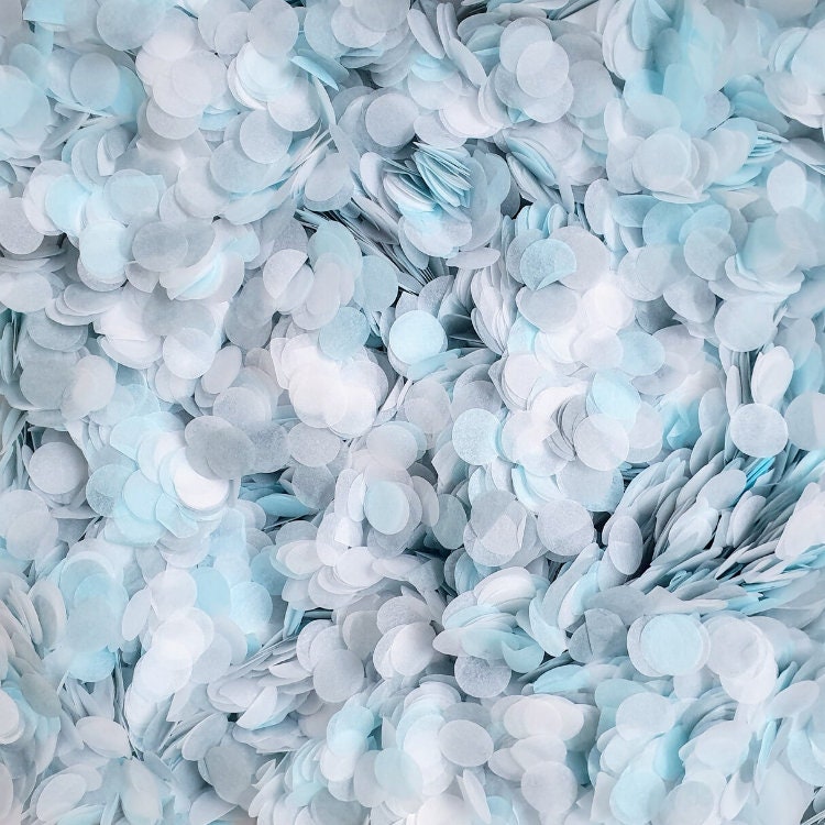 Baby Blue Grey & White Confetti Circles | Etsy UK