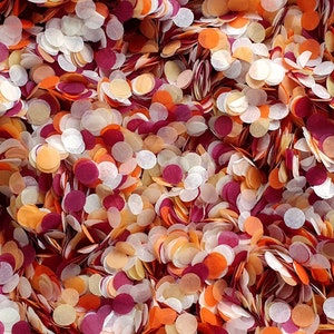 Biodegradable Confetti - Deep Autumnal Confetti Mix - Burgundy, Burnt Orange, Gold and Ivory