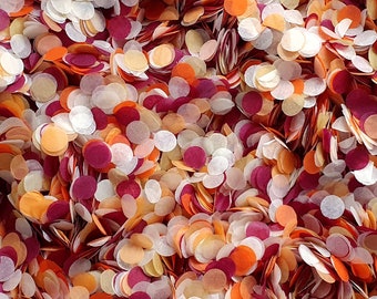 Biodegradable Confetti - Deep Autumnal Confetti Mix - Burgundy, Burnt Orange, Gold and Ivory