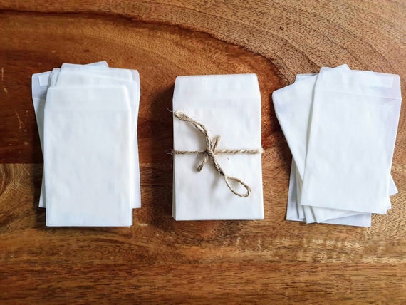 Set of 25 100 Glassine Confetti Envelopes off White Peel & Seal