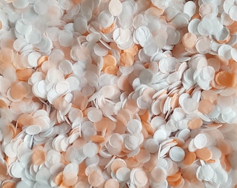 Peach & White Biodegradable Confetti – Wedding Toss Circles