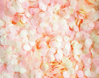 Biodegradable Confetti - Pink & Ivory Cream Pastel Wedding Confetti, Great for Vintage Style Wedding, Princess Parties - Bulk Party Confetti