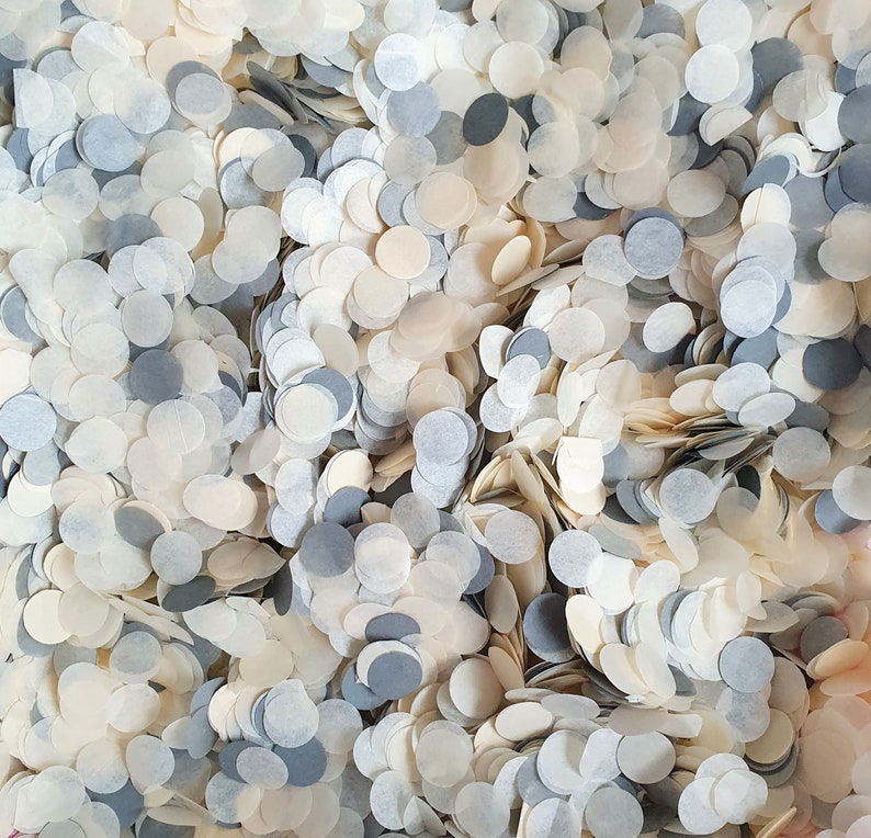 Dark Grey & Deep Cream Wedding Confetti Mix Party Confetti Biodegradable Confetti Bulk Confetti