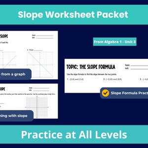 Slope Worksheet Packet (from Linear Equations Unit) (PDF)