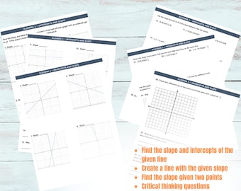 Zeichnen linearer Gleichungen, Hauptschule Mittelschule Mathematik, Algebra Math Übungsblatt, Neigungsformel fängt ab, Neigung aus einem Graphen