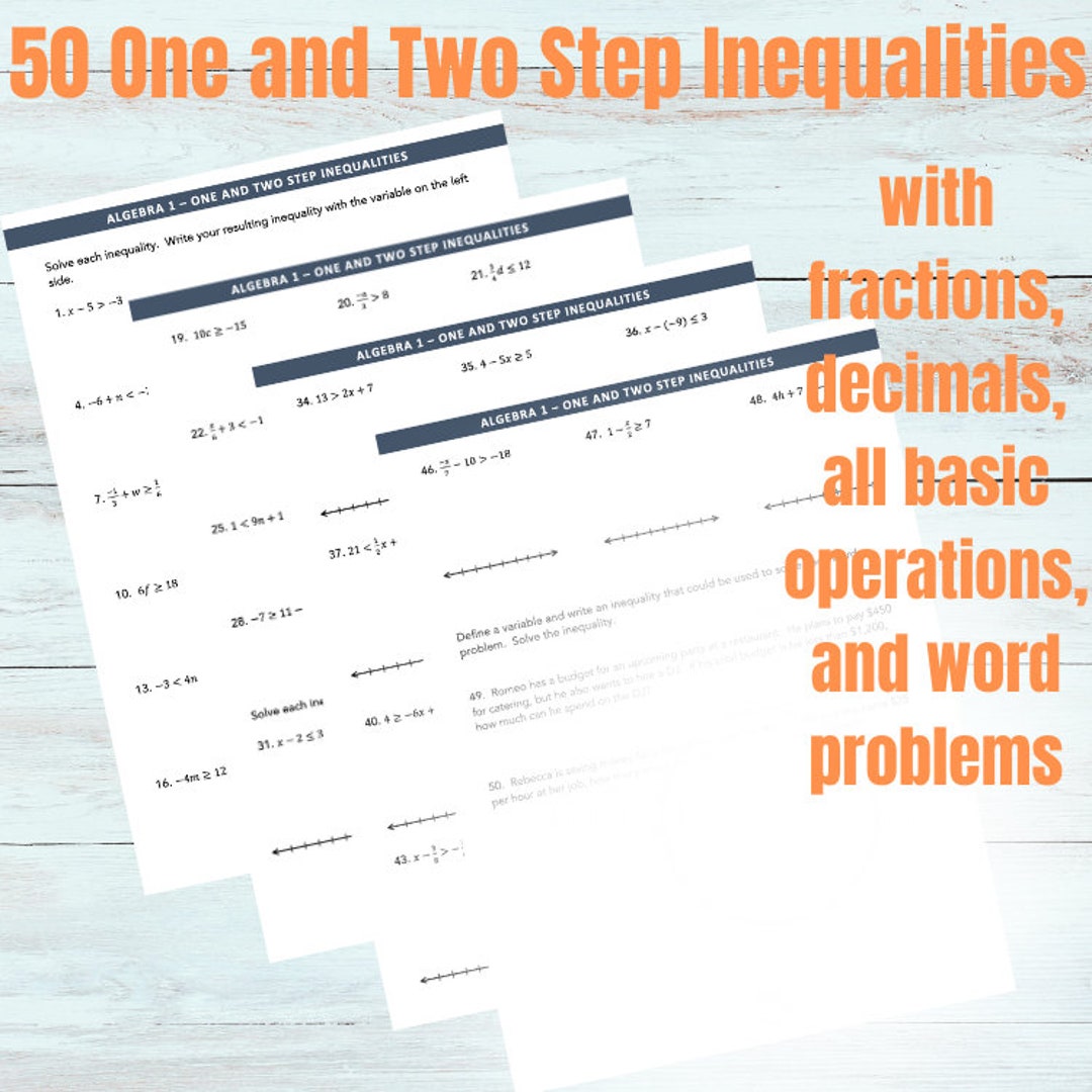 Two-step Inequalities, Homeschool Math, Middle School Math, Math ...