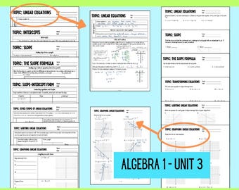 Linear and Quadratic Equations Worksheets - Etsy