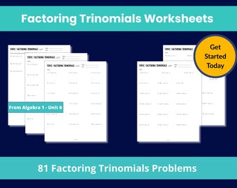 Factoring Trinomials Worksheet: Algebra Math Practice (PDF)