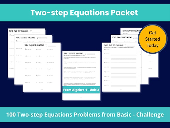 Two-Step Equations Worksheet: Algebra Math Practice (PDF)