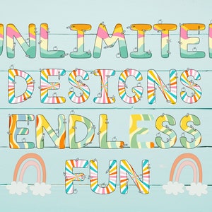 Back to School Fill your own Doodle Letters,  Drag and Drop Alphaset Alphabet PNG Editable, Canva Frame Design Alpha, Font Letters PNG