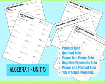 Algebra und Potenzen Arbeitsblätter: Homeschool Math (PDF)