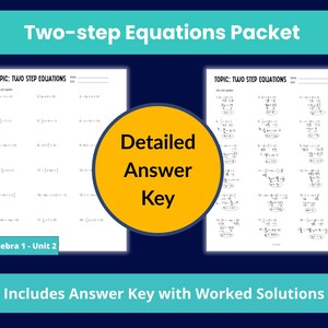 Two-Step Equations Worksheet: Algebra Math Practice (PDF) image 3