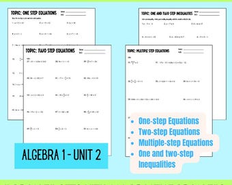 Algebra-GLEICHUNGEN & Ungleichungen Arbeitsblätter: Vorbereitende Algebra-Übungen (PDF)