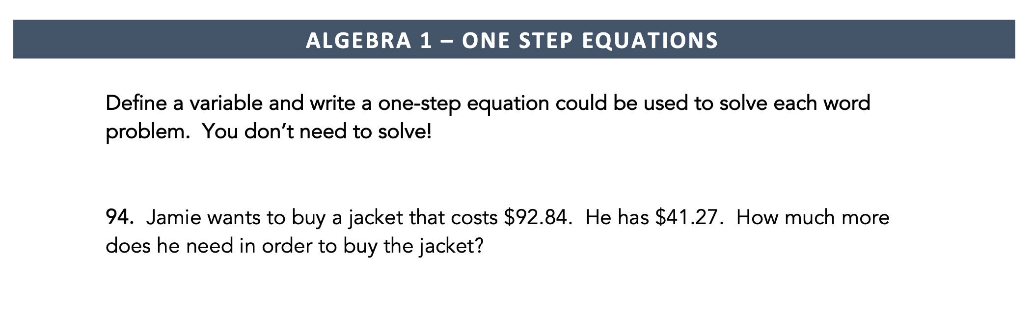 Unit 2 Planning Guide: Teaching Solving Multi-Step Equations in Algebra 1 –  Math by the Mountain, image size:2104x632