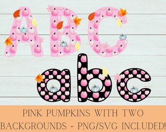 Fall Doodle Alphabet Letters, PNG SVG Bundle