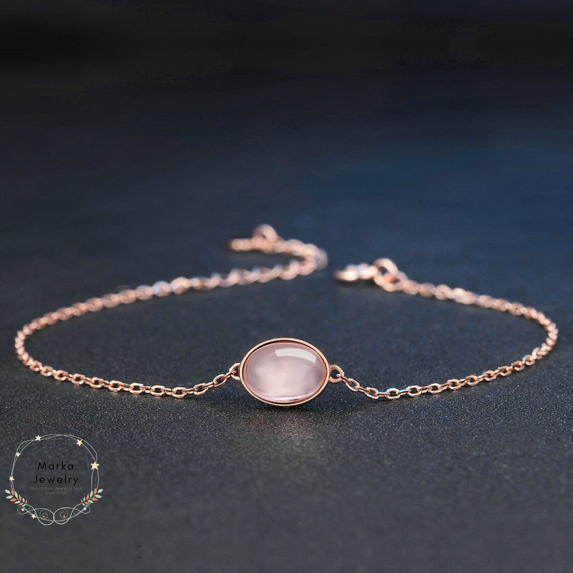 Rose Quartz Gemstone Bracelets For Women Sterling Silver 925 Etsy