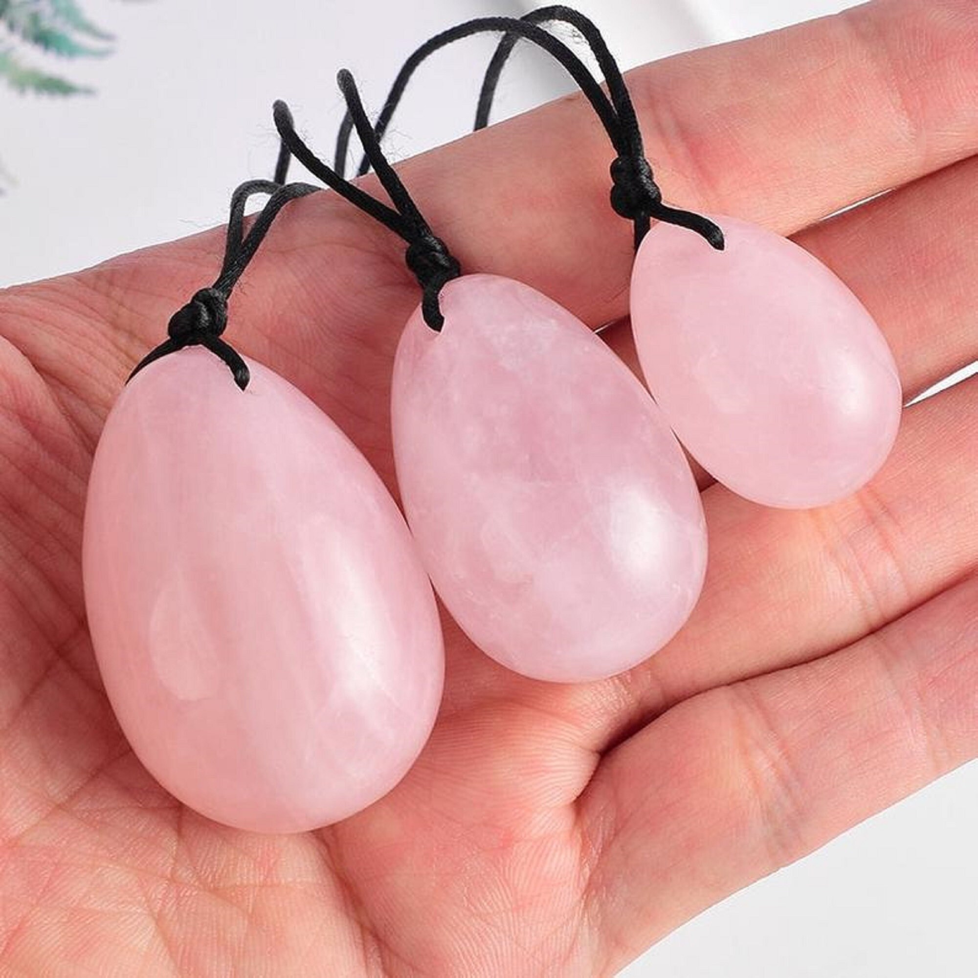 Rose Quartz Yoni Eggs Rose Quartz Yoni Egg Set Drilled Etsy