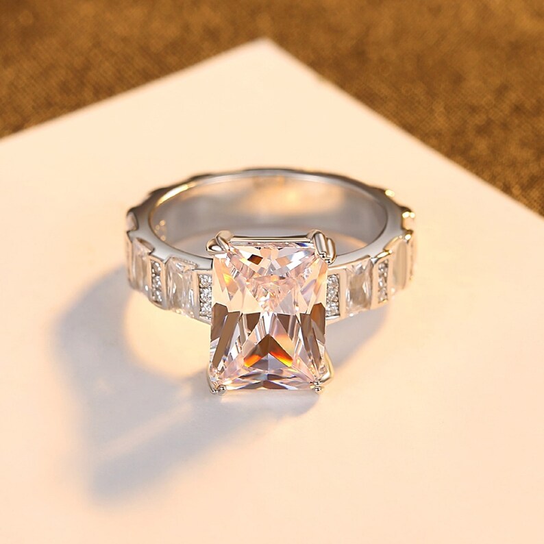 925 Sterling Silver Square Cubic Band Ring with Cubic Zirconia Stone For Women Engagement Gifts Mother/'s Day Gifts By MarkaJewelry