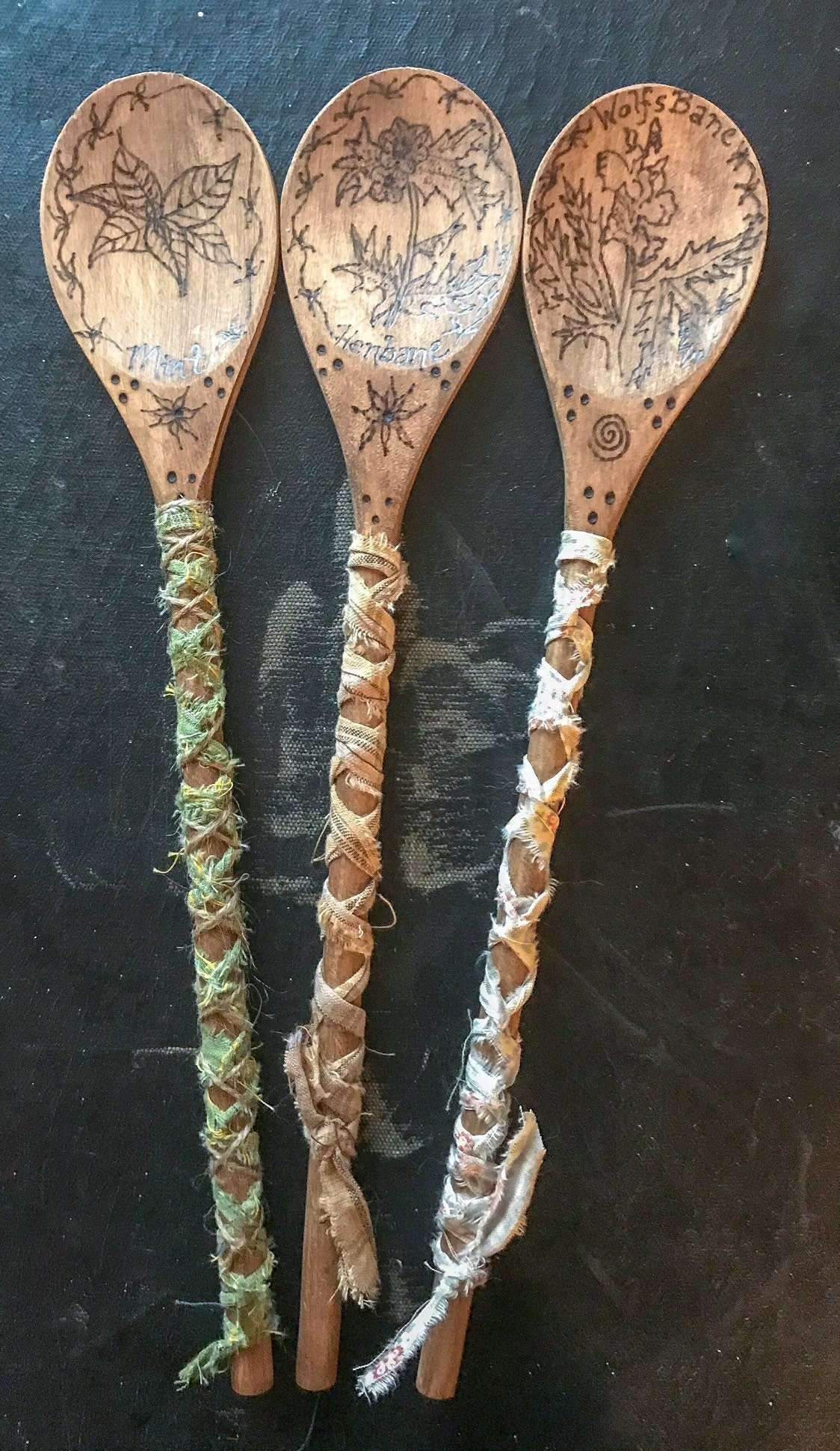 Wood burned Herb Spoon, Herbalist Gift, Birthday Gift, Housewarming
