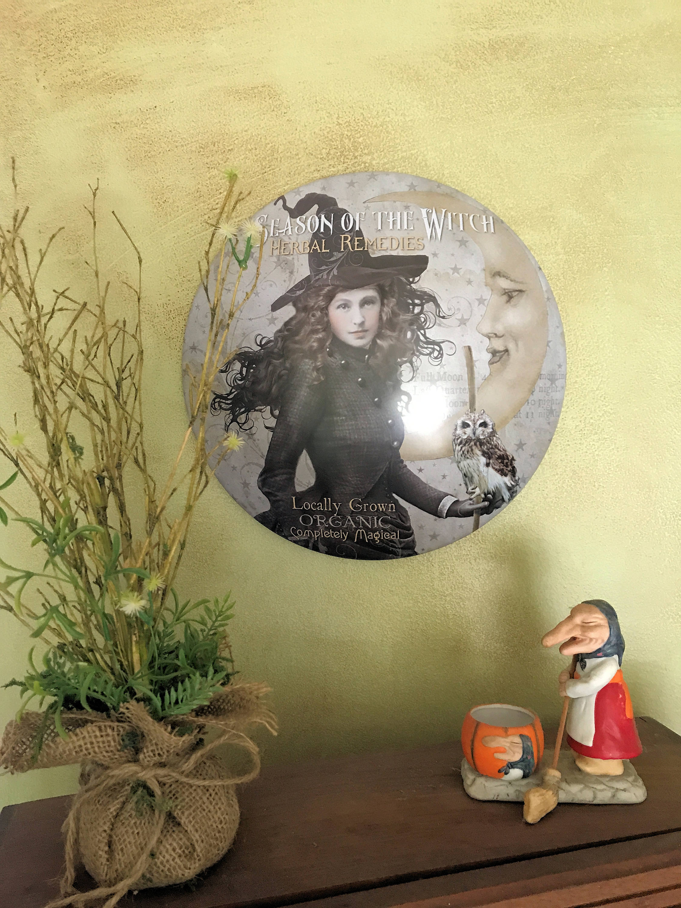Witch Plaque, Season of the Witch Decorative Plaque,Herbal Sign,Witch
