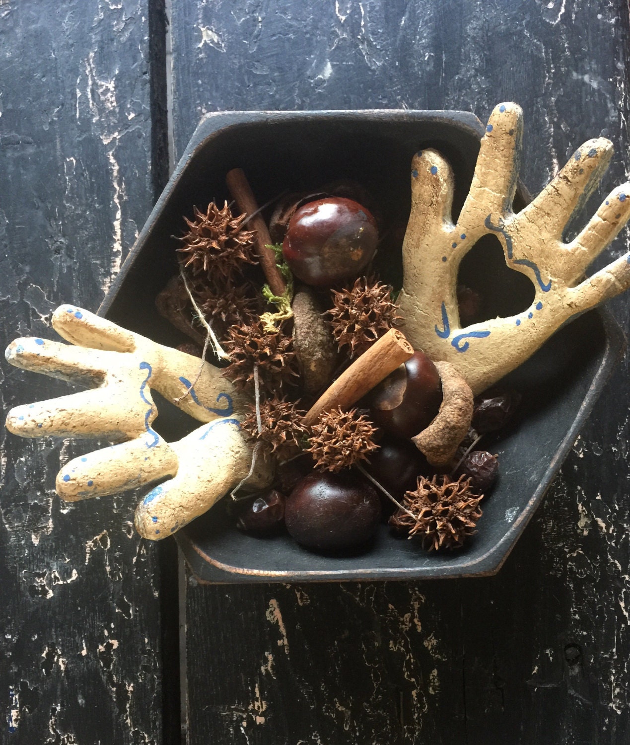 Handcrafted Folk Bowl Filler,Primitive Bowl Filler, Rustic Prim Decor