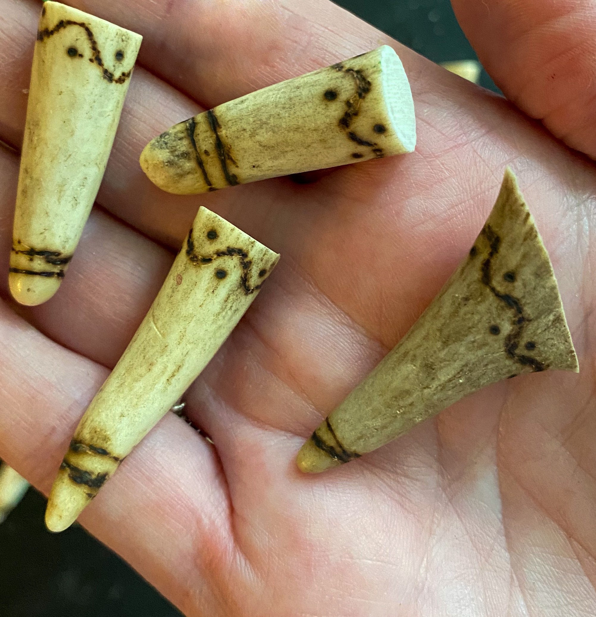 SMALL Antler Rune Set with bag, Elder Futhark antler rune set ...