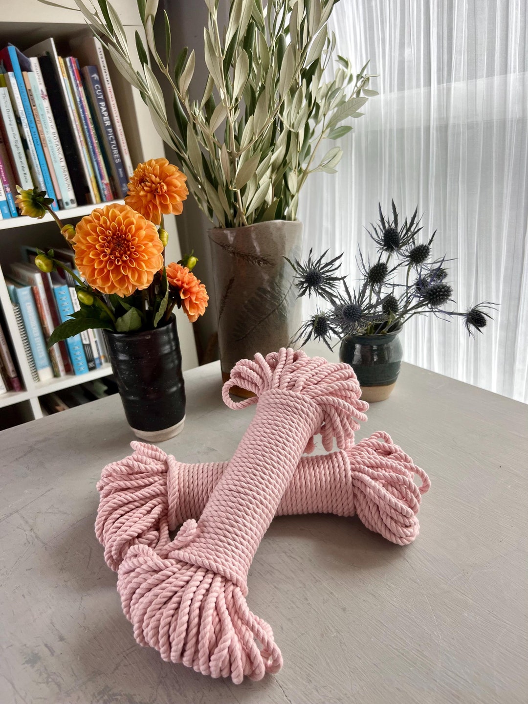 5mm Light Pink Macrame Cord: 100 Ft Recycled Cotton Rope - Etsy