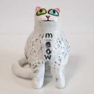 Meow Cat, One of A Kind, Original, Unique, Cat Art, Kitty Cat, Home Decor, Office Decor, Handmade, Unique, Cat lady Decor, Room Decoration