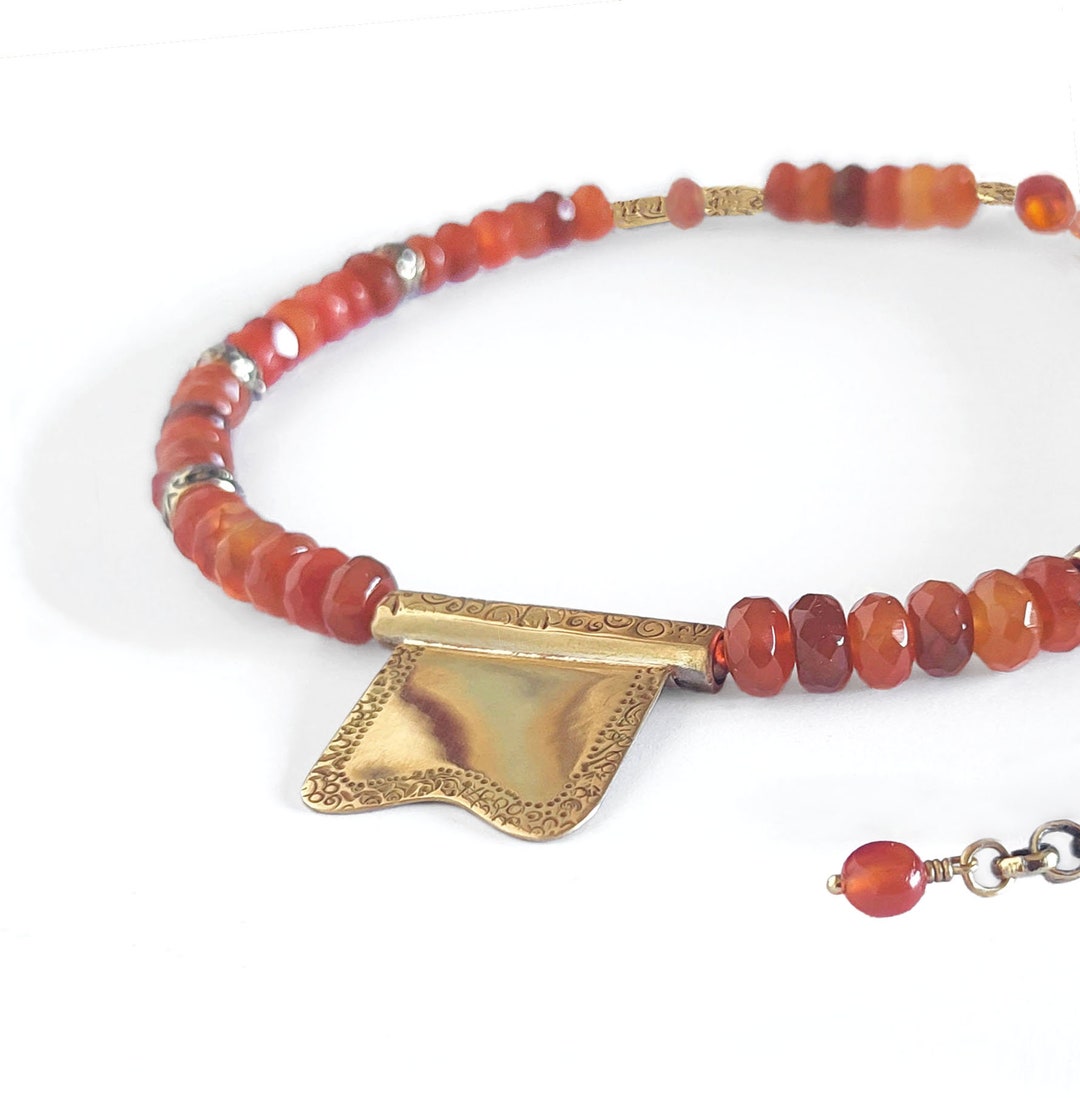 Amulet Pendant Necklace for Women, Gold Statement Pendant