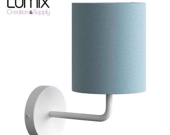 Fermaluce wall light in white varnished metal with or without lampshade E27 socket rings