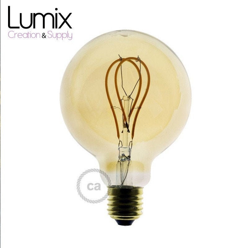 Ampoule Gros Globe à Filament Led Dorée - 5 W/220 Volts G95