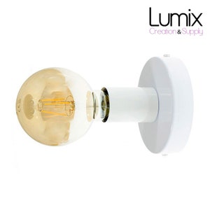 Ceiling lamp or wall light sober and easy to assemble - white color - E27 socket and metal rosette