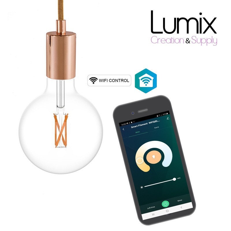 Ampoule Connectée Led Smart Wifi G125 Transparente - 6.5W E27 Dimmable