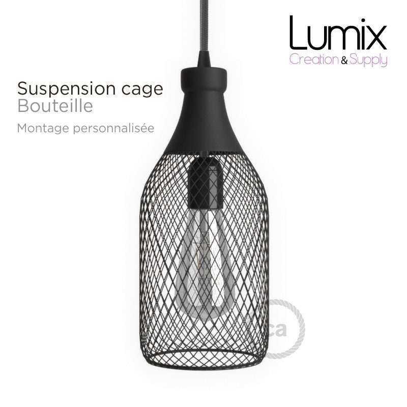 Suspension Cage Bouteille 1 Lampe Personnalisée