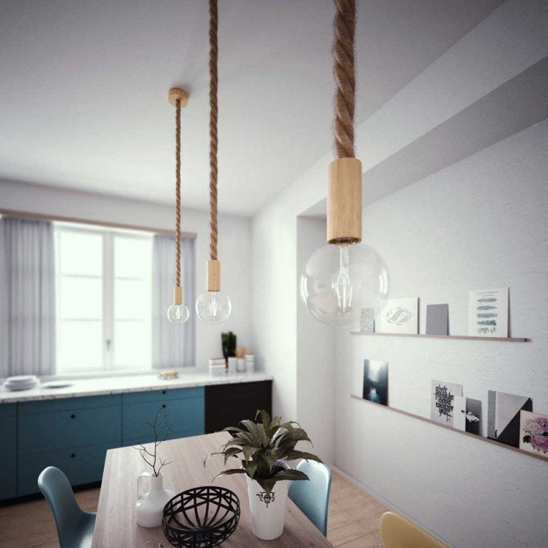 Suspension Grosse Corde Diamètre 30 mm en Jute - Montage Sur-Mesure